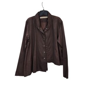 Cynthia Ashby Women's Asymmetrical Hem Snap On Button Top Lagenlook- M